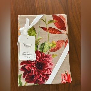 NWT Williams Sonoma cotton dish towels, harvest Bloom print